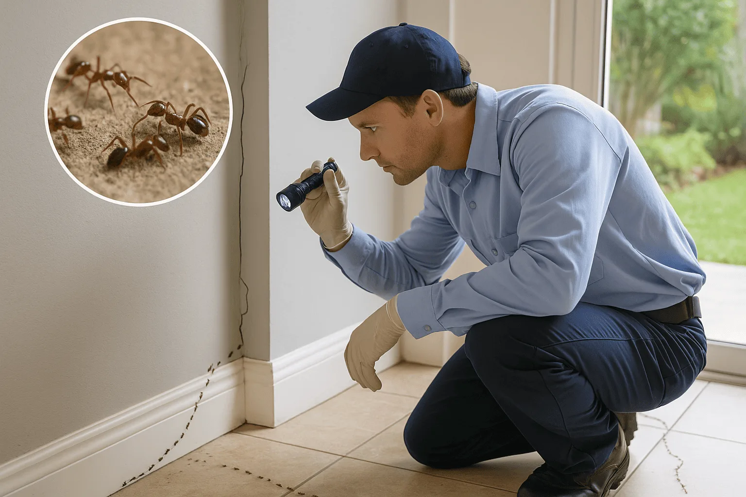 Signes d’une infestation de fourmis à Nice : traces, nids et zones de passage.