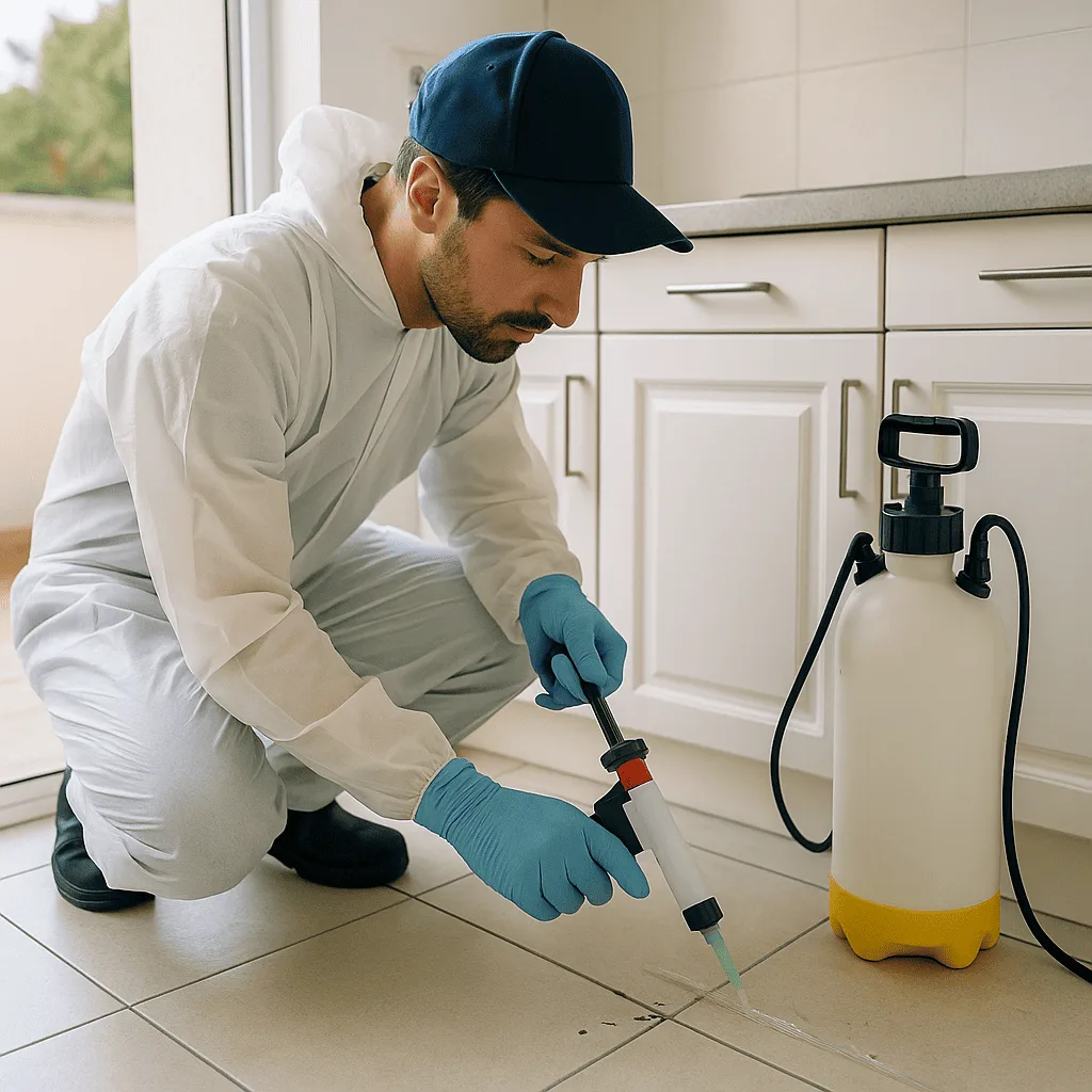 Traitement professionnel des fourmis à Nice avec méthodes CERTIBIOCIDE et application ciblée.